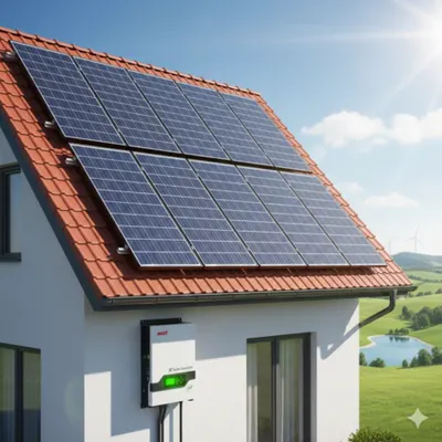Sistem Fotovoltaic Economic: Set 10 Panouri Monocristaline si Invertor 5kw 230V cu 4 surse alimentare