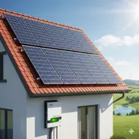 Sistem Fotovoltaic Economic: Set 10 Panouri Monocristaline si Invertor 5kw 230V cu 4 surse alimentare