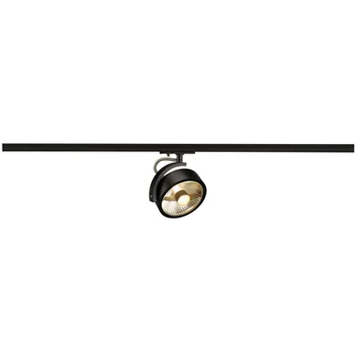Iluminat decorativ pe sina, Kalu TRACK Senile GU10, la fata locului negru pentru 240V pista 1 faza, QPAR111, negru mat, inclusiv. adaptor 1 faza