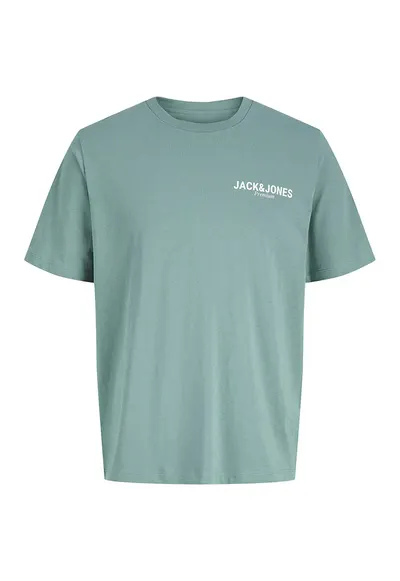 Tricou din bumbac organic cu imprimeu logo - Verde aquamarin