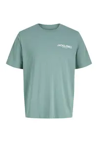 Tricou din bumbac organic cu imprimeu logo - Verde aquamarin