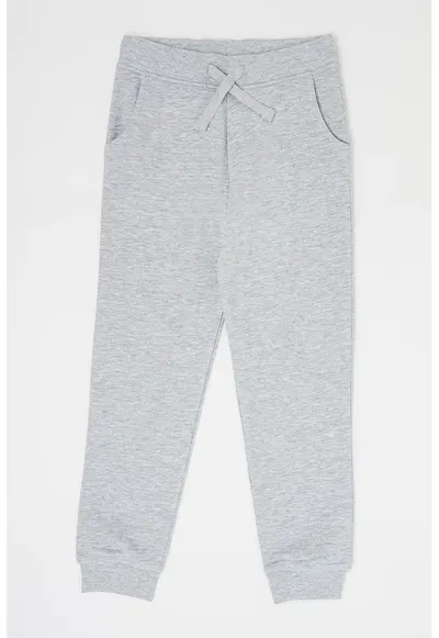Pantaloni de trening de bumbac talie ajustabila - Gri deschis