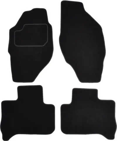Covor podea MAMMOOTH Velours, 4 buc., fata spate, set, culoare neagra, potrivit ISUZU D-MAX I 05.02-06.12, Pick-up