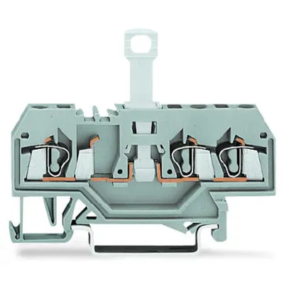 3-conductor disconnect terminal block; for DIN-rail 35 x 15 and 35 x 7.5; 2.5 mm²; CAGE CLAMP®; 2,50 mm²; gray