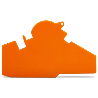 End and separator plate; 1.5 mm thick; with lock-out seal option; orange