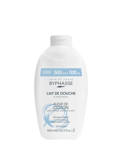 Crema de dus cu flori de bumbac Caresse, 600ml, Byphasse