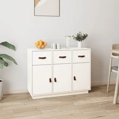 vidaXL Servantă, alb, 100x40x75 cm, lemn masiv de pin