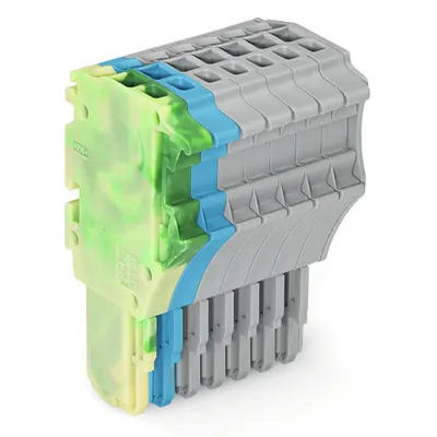 1-conductor female plug; 1.5 mm²; 7-pole; 1,50 mm²; green-yellow, blue, gray