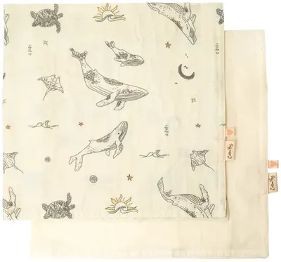 Set de scutece pentru bebeluși Cotton Hug - Ocean, 70 x 70 cm, 2 buc