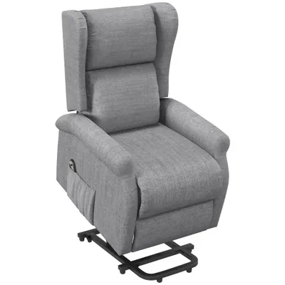 HOMCOM Fotoliu relax, funcție ridicare, funcție de înclinare, până la 200kg, 72,5x94x109cm, Gri | Aosom Romania