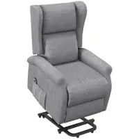 HOMCOM Fotoliu relax, funcție ridicare, funcție de înclinare, până la 200kg, 72,5x94x109cm, Gri | Aosom Romania
