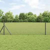 vidaXL Gard de Sârmă Sudată pentru Fixare în Pământ 10 x 0,8 m Gri