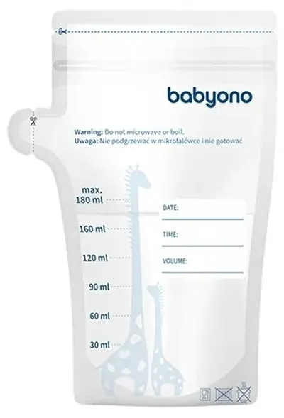 Pungi pentru depozitarea laptelui BabyOno - 1084, 180 ml, 30 bucăți