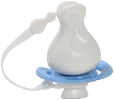 Suzeta cu clips si cutie iiamo - String+peace, 0-6 luni, albastru