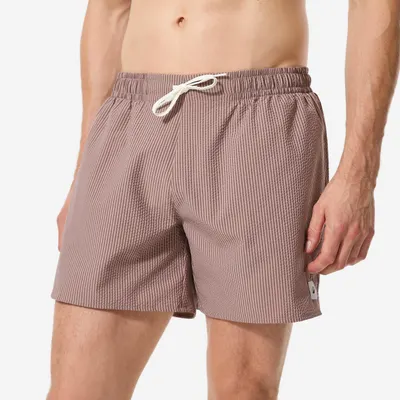 Șort de baie surf scurt 15" 100 Texturat Maro Bărbați