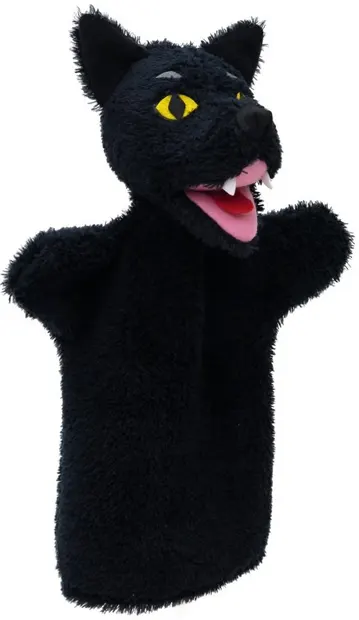 Papusa pentru teatru Moravska ustredna Brno - Lupul cel bun, 28 cm, negru