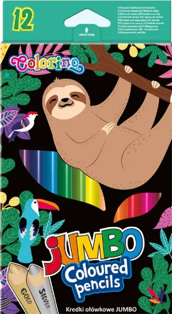 Creioane colorate Colorino - Jumbo Wildkid, 12 culori