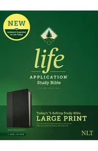 NLT Life Application Study Bible, Third Edition, Large Print (Leatherlike, Black/Onyx)