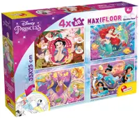 Puzzle cu două fețe Lisciani pentru colorare 4 х 48 piese - Prințese