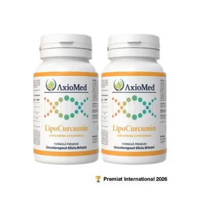 AxioMed LipoCurcumin – supliment alimentar sub forma de capsule, cel mai puternic antiinflamator natural – 120 cps