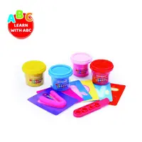 Plastilina 4culori x 110g + 26 litere si cutter plastic, Keyroad Baby Line KR972359