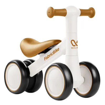 Walker - Bicicletă de echilibru pentru bebeluși 10-24 luni, 4 roți. White