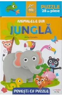 Animalele din jungla. Povesti cu puzzle