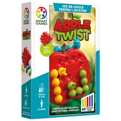 Smart Games - Apple Twist, joc de logica cu 60 de provocari, 5+ ani, editie lb. Romana