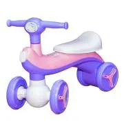 Bicicleta fara pedale, cu 4 roti, roz