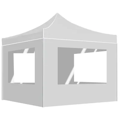 vidaXL Cort de petrecere pliabil cu pereți, alb, 2x2 m, aluminiu