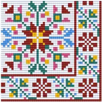 Set creativ cu pixeli Bright Toys - Broderie bulgară, motive Kyustendil, Pixel Classic