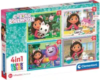 Puzzle pentru copii Clementoni 4 în 1 - Casa de păpuși a lui Gabby