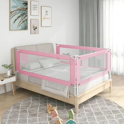Gossi balustrada de protectie pat copii, roz, 100x25 cm, textil