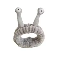 Bentiță cosmetică tip melc – plușată și moale, Ecarla, 20x5 cm, gri