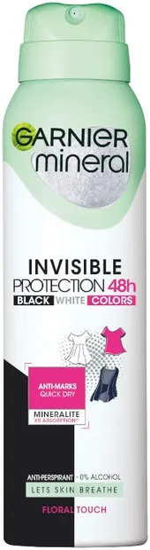 Garnier Mineral Spray deodorant Invisible, Floral touch, 150 ml