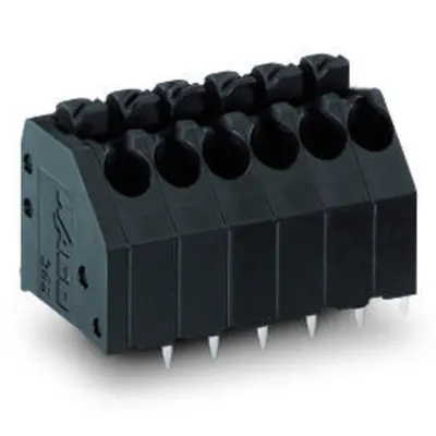 THR PCB terminal block; push-button; 1.5 mm²; Pin spacing 3.5 mm; 7-pole; Push-in CAGE CLAMP®; 1,50 mm²; black