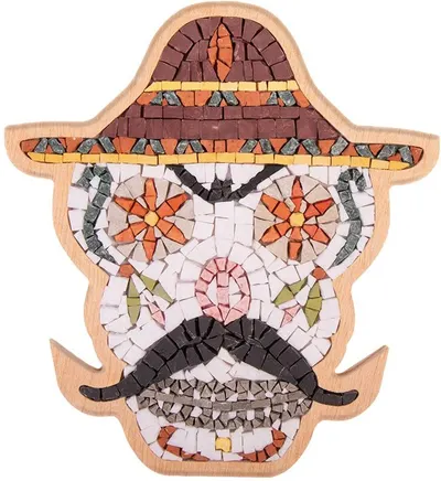 Mozaic de piatră Neptune Mosaic - Craniu mexican, cu mustață