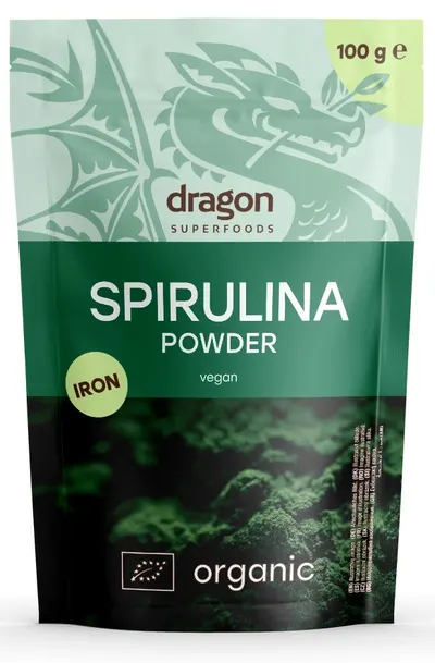 Pudră de spirulină organică, 100 g, Dragon Superfoods