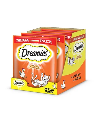 DREAMIES Mega Pack 4x180 g snack cu pui pentru pisici