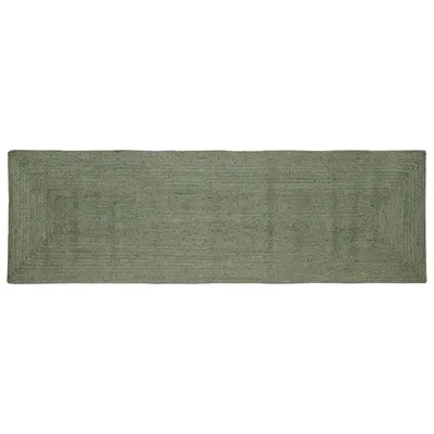 vidaXL Covor de zonă Verde măsliniu 80 x 250 cm Iută