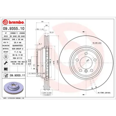 Disc frana BREMBO 09.9355.10