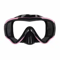 Masca de snorkeling Ikonka cu vedere 180, sticla securizata, si Tub respirator cu sistem dry top, anti-aburire, Pink