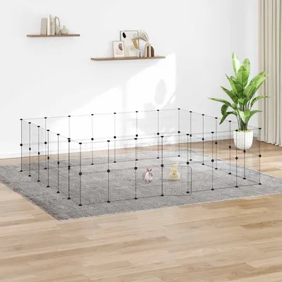 vidaXL Cușcă animale de companie cu ușă 52 panouri negru 245x210x70 cm oțel