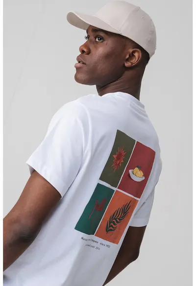 Tricou cu decolteu la baza gatului Akron - Alb optic