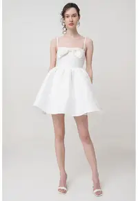 Rochie mini uni - Alb