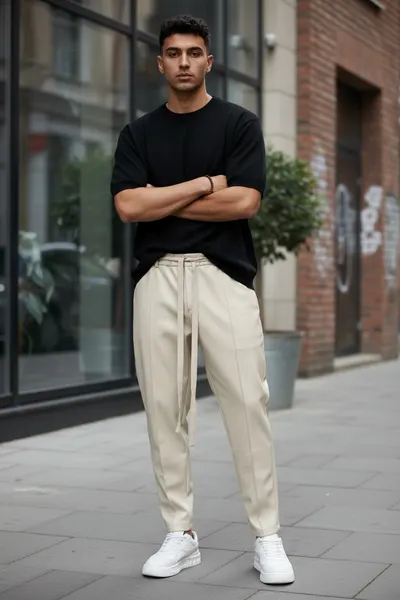 Pantaloni de trening bej conici 2648 33-2.1