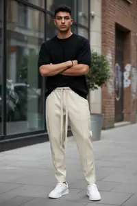Pantaloni de trening bej conici 2648 33-2.1
