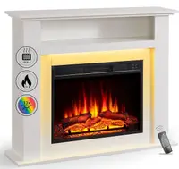 Șemineu electric Balderia – Liora, 2000 W, alb