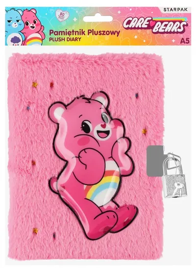 Jurnal secret plușat Starpak Care Bears – A5, 80 de file, roz