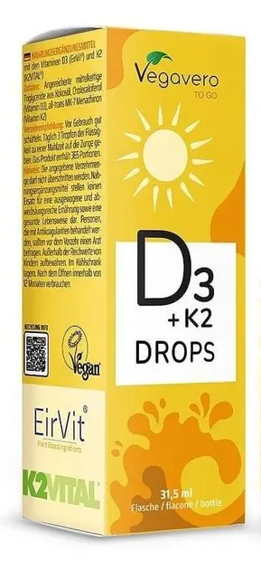 Vitamin D3 + K2, picături, 31.5 ml, Vegavero